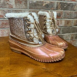 Justice rose gold glimmer boots
